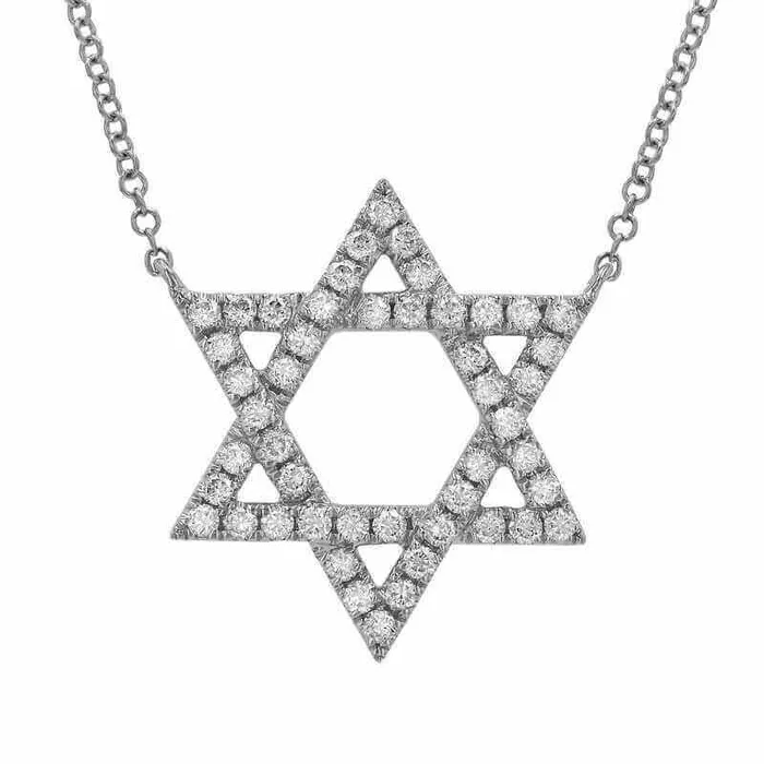 Necklaces Izakov Diamonds Fine Jewelry 14K Gold Star Of David Diamond Necklace