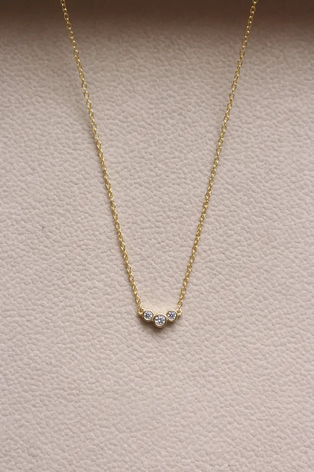 Necklaces Jay Kay Braids and Bridal Leon Necklace Gold Vermeil