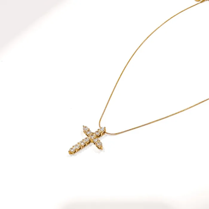 Necklaces Jewelry Hannah Diamond Cross Necklace WATERPROOF Wholesale