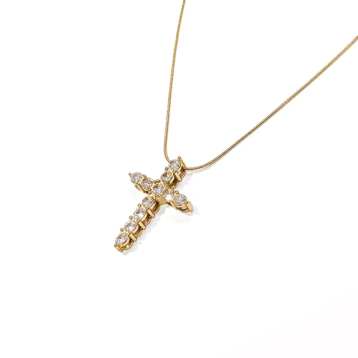 Necklaces Jewelry Hannah Diamond Cross Necklace WATERPROOF Wholesale