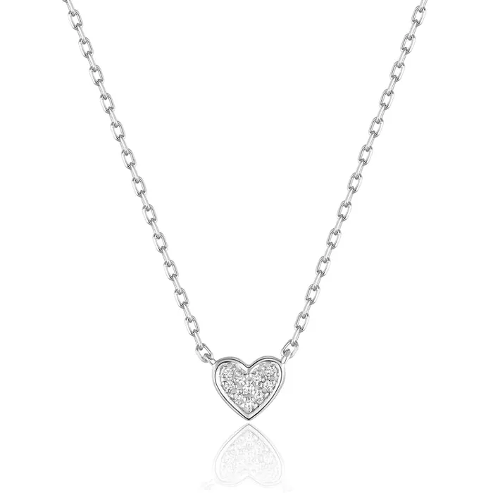Necklaces Luvente Luvente Mini Diamond Heart Necklace