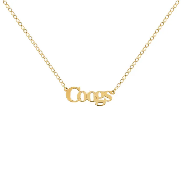 Necklaces SCHOOL SPIRIT JEWELRY Coogs Pendant in 14K Yellow Gold Typewriter Font Necklaces SCHOOL SPIRIT JEWELRY Coogs Pendant in 14K Yellow Gold Typewriter Font