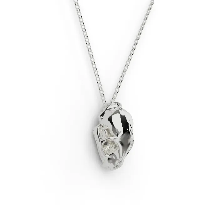 Necklaces sciencejewelry1824 cat skull necklace silver