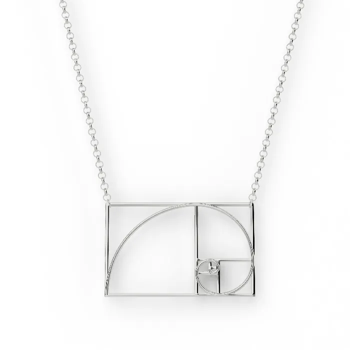 Necklaces sciencejewelry1824 golden ratio necklace silver