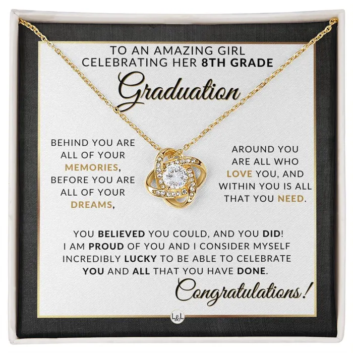 Necklaces ShineOn Fulfillment 8th Grade Graduation Gifts For Her Meaningful Milestone Necklace 2024 Middle School Graduation Gift For Her