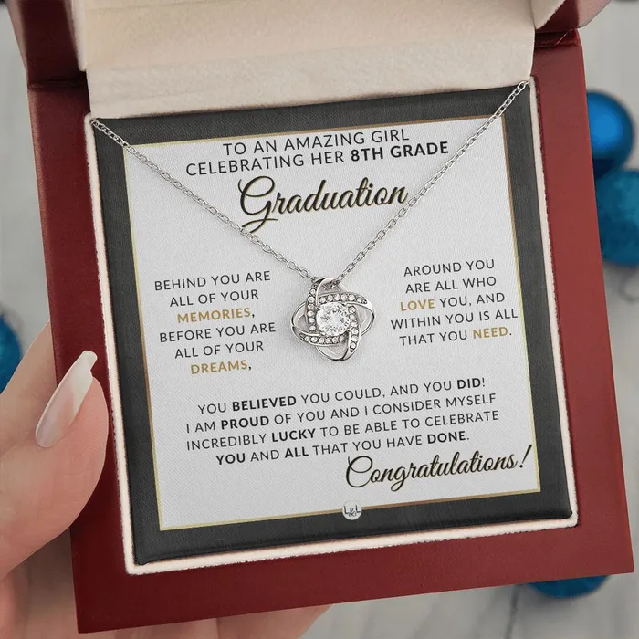Necklaces ShineOn Fulfillment 8th Grade Graduation Gifts For Her Meaningful Milestone Necklace 2024 Middle School Graduation Gift For Her