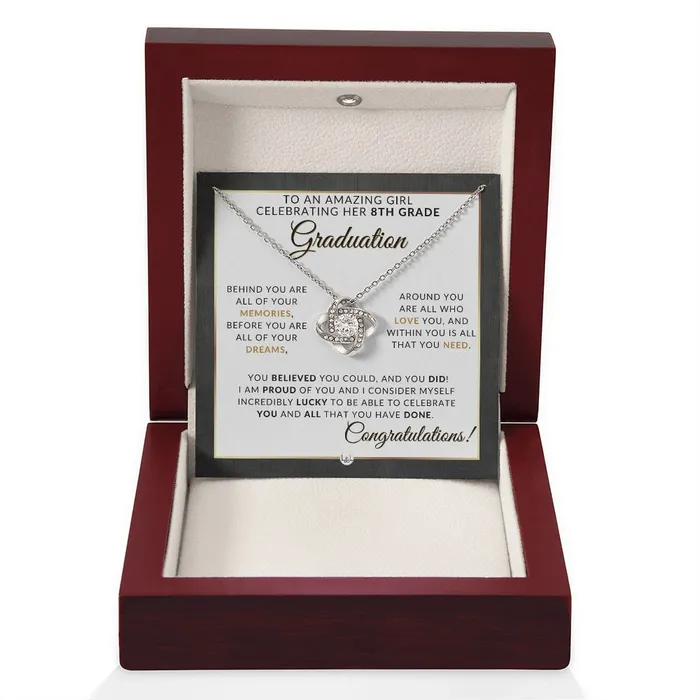 Necklaces ShineOn Fulfillment 8th Grade Graduation Gifts For Her Meaningful Milestone Necklace 2024 Middle School Graduation Gift For Her