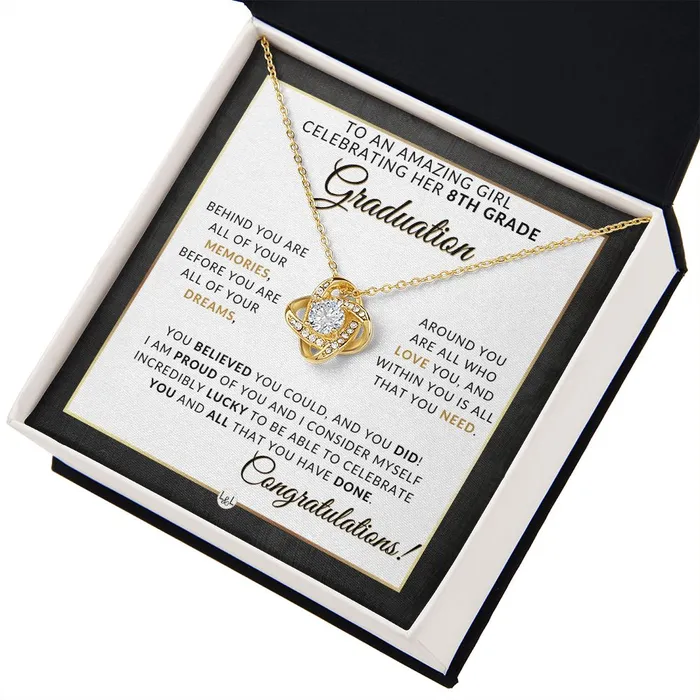 Necklaces ShineOn Fulfillment 8th Grade Graduation Gifts For Her Meaningful Milestone Necklace 2024 Middle School Graduation Gift For Her