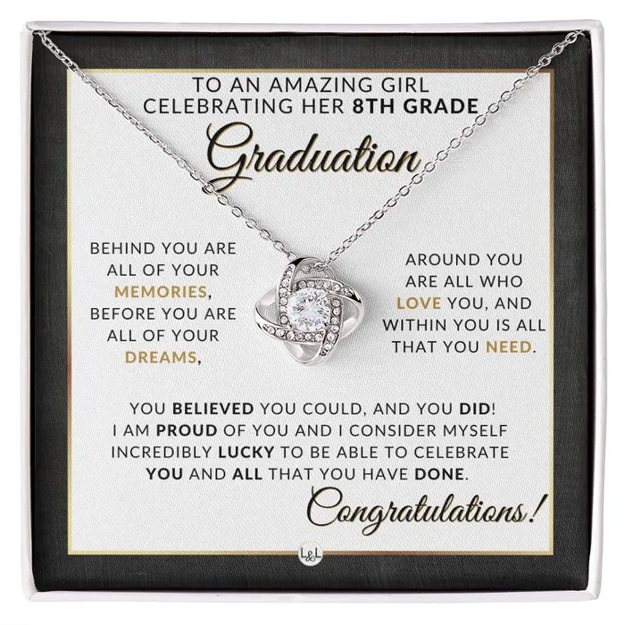 Necklaces ShineOn Fulfillment 8th Grade Graduation Gifts For Her Meaningful Milestone Necklace 2024 Middle School Graduation Gift For Her