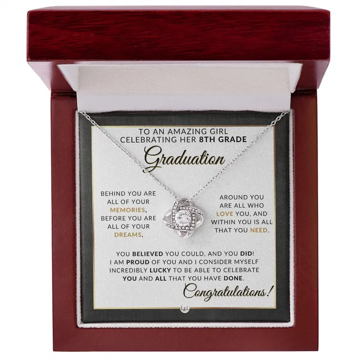 Necklaces ShineOn Fulfillment 8th Grade Graduation Gifts For Her Meaningful Milestone Necklace 2024 Middle School Graduation Gift For Her