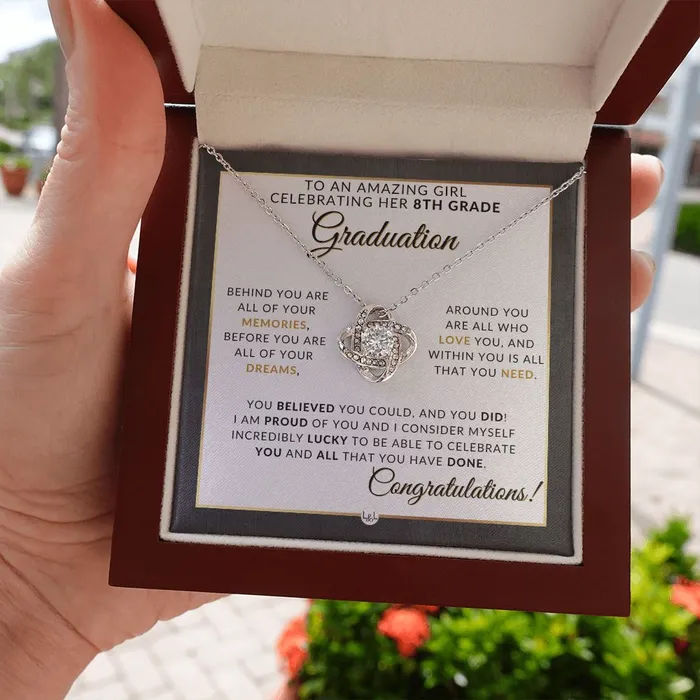 Necklaces ShineOn Fulfillment 8th Grade Graduation Gifts For Her Meaningful Milestone Necklace 2024 Middle School Graduation Gift For Her