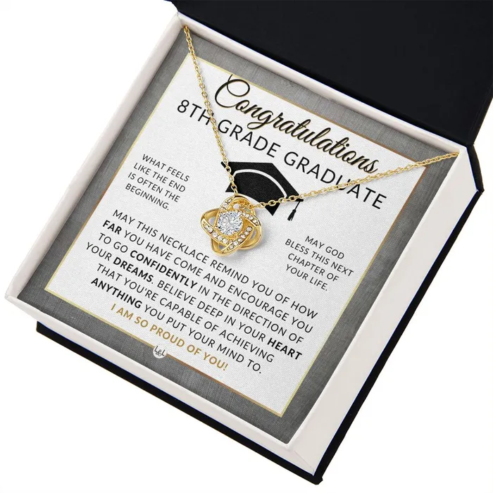 Necklaces ShineOn Fulfillment Celebrate Her 8th Grade Graduation with Our Graduation Necklace Middle School Graduation Gifts For 8th Grade Girl 2024 Graduation Gift Idea For Her