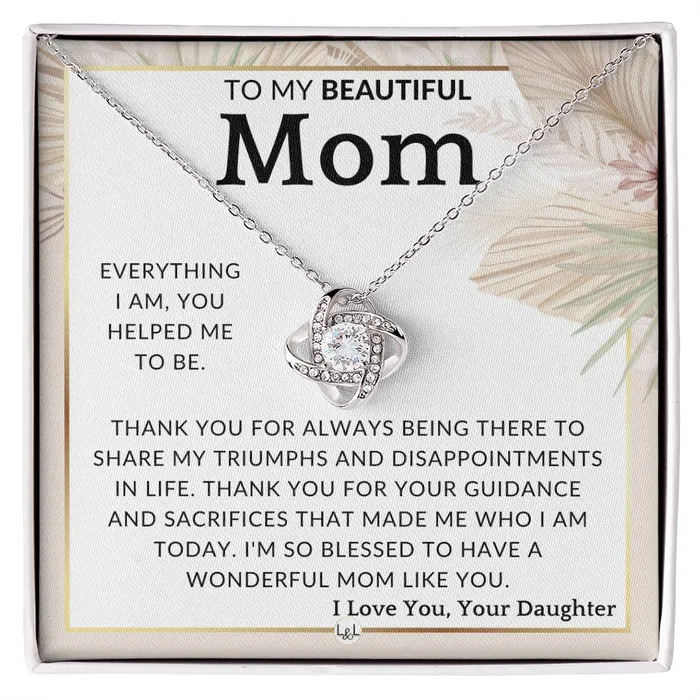 Necklaces ShineOn Fulfillment Gift for Mom You Helped Me To Mother From Daughter Beautiful Womens Pendant Necklace Great For Mothers Day Christmas or Her Birthday