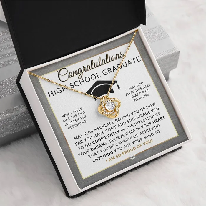 Necklaces ShineOn Fulfillment Graduation Gifts For High School Girl Beautiful Necklace HS Graduation Message 2024 Graduation Party Gift Idea For Her