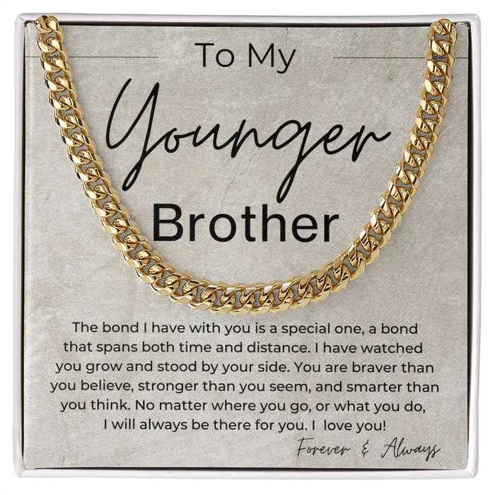Necklaces ShineOn Fulfillment I Will Always Be There For You Gift for Younger Brother Cuban Linked Chain Necklace