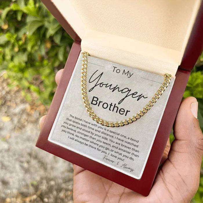 Necklaces ShineOn Fulfillment I Will Always Be There For You Gift for Younger Brother Cuban Linked Chain Necklace