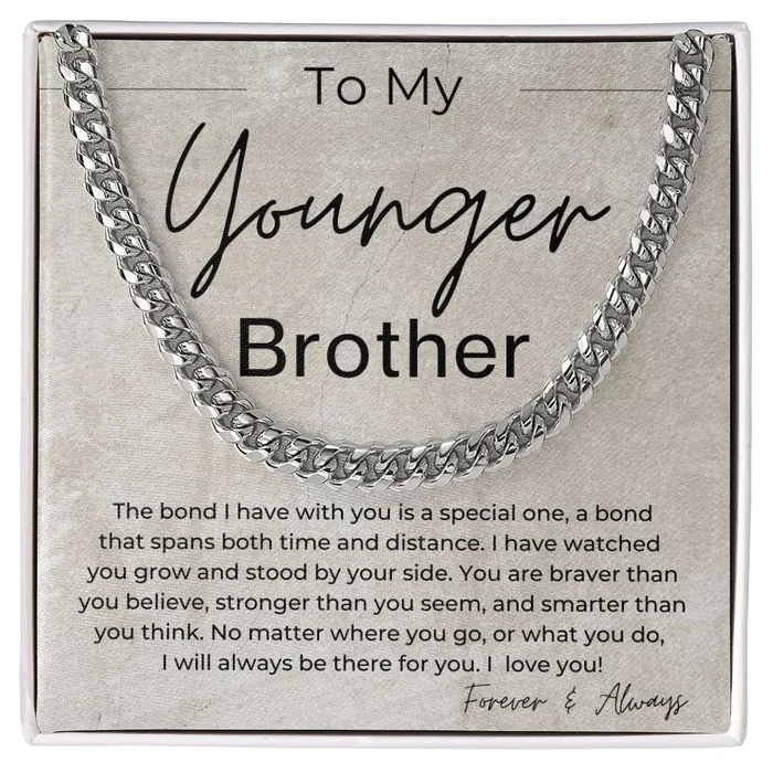 Necklaces ShineOn Fulfillment I Will Always Be There For You Gift for Younger Brother Cuban Linked Chain Necklace