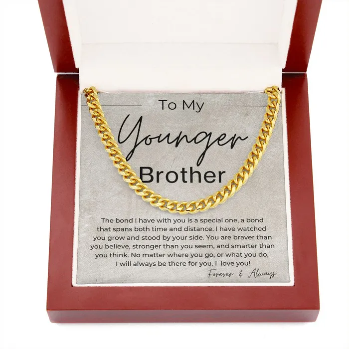 Necklaces ShineOn Fulfillment I Will Always Be There For You Gift for Younger Brother Cuban Linked Chain Necklace