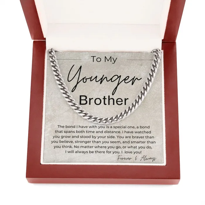 Necklaces ShineOn Fulfillment I Will Always Be There For You Gift for Younger Brother Cuban Linked Chain Necklace