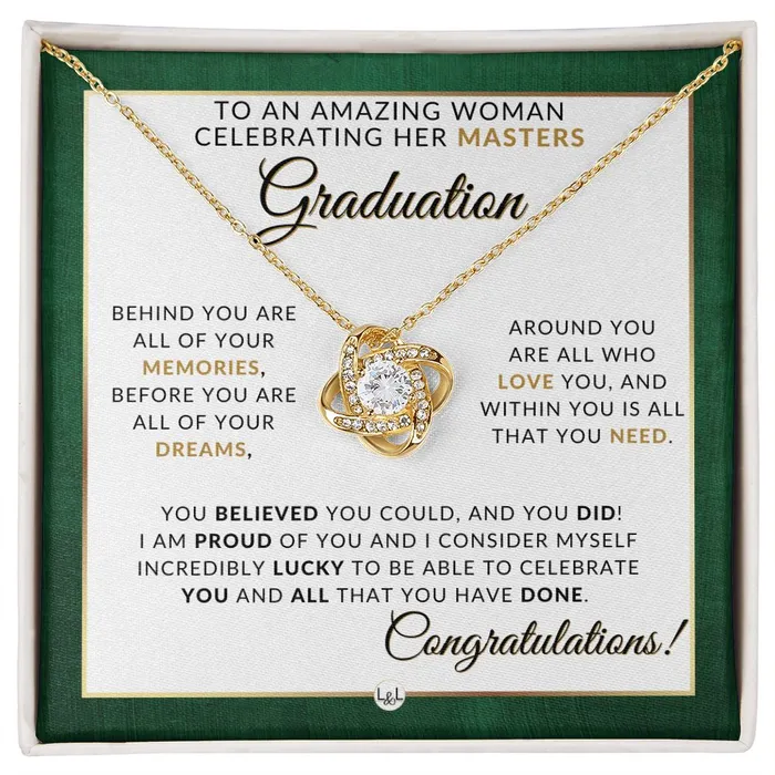 Necklaces ShineOn Fulfillment Mastering Success Graduation Necklace for Women Whove Completed Their Masters Degree Masters Graduation Gifts For Her 2024 Graduation Gift Idea For Her