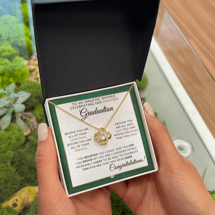 Necklaces ShineOn Fulfillment Mastering Success Graduation Necklace for Women Whove Completed Their Masters Degree Masters Graduation Gifts For Her 2024 Graduation Gift Idea For Her