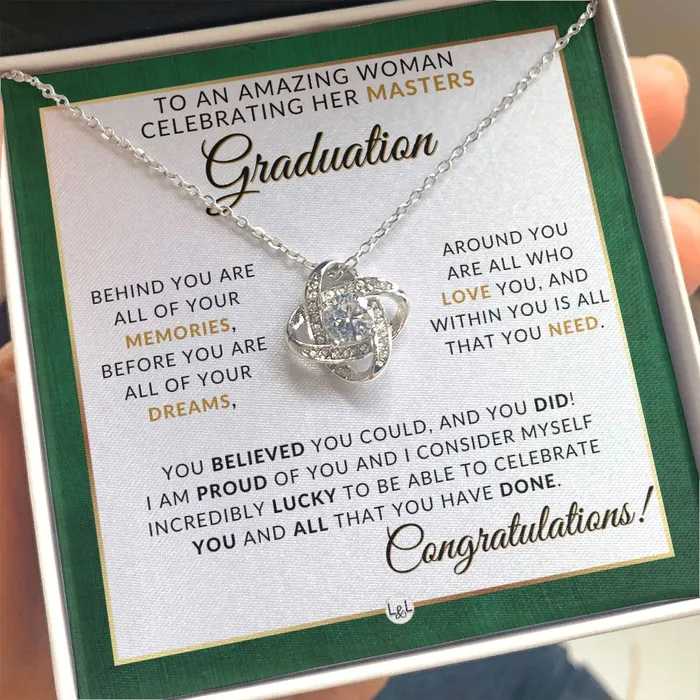 Necklaces ShineOn Fulfillment Mastering Success Graduation Necklace for Women Whove Completed Their Masters Degree Masters Graduation Gifts For Her 2024 Graduation Gift Idea For Her