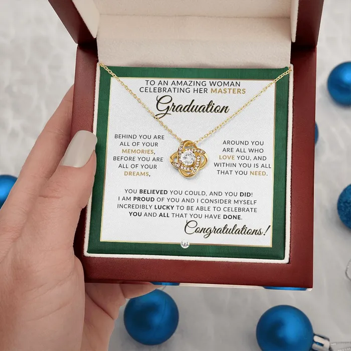 Necklaces ShineOn Fulfillment Mastering Success Graduation Necklace for Women Whove Completed Their Masters Degree Masters Graduation Gifts For Her 2024 Graduation Gift Idea For Her