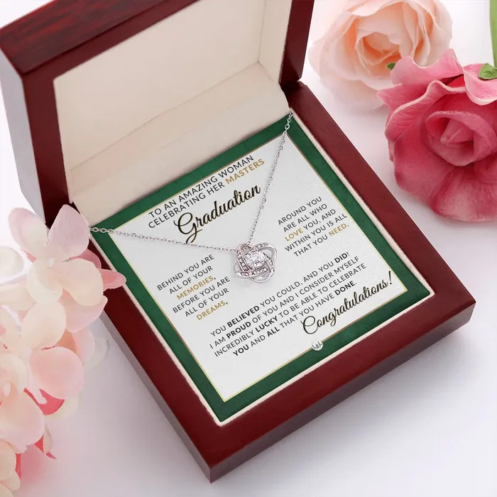 Necklaces ShineOn Fulfillment Mastering Success Graduation Necklace for Women Whove Completed Their Masters Degree Masters Graduation Gifts For Her 2024 Graduation Gift Idea For Her
