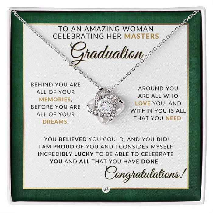 Necklaces ShineOn Fulfillment Mastering Success Graduation Necklace for Women Whove Completed Their Masters Degree Masters Graduation Gifts For Her 2024 Graduation Gift Idea For Her