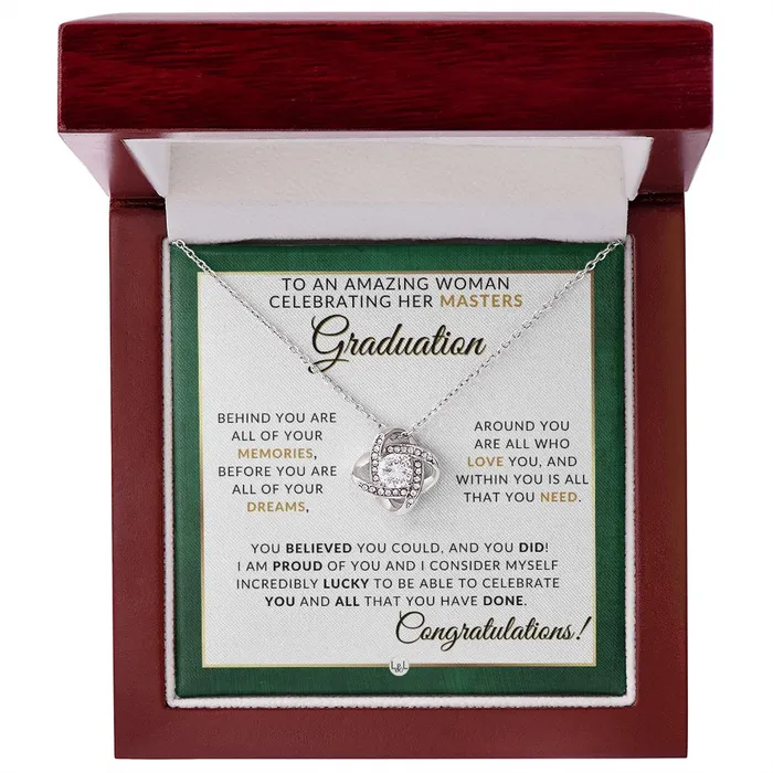Necklaces ShineOn Fulfillment Mastering Success Graduation Necklace for Women Whove Completed Their Masters Degree Masters Graduation Gifts For Her 2024 Graduation Gift Idea For Her