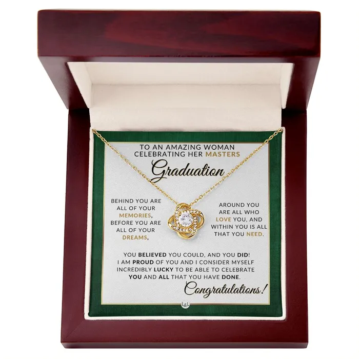 Necklaces ShineOn Fulfillment Mastering Success Graduation Necklace for Women Whove Completed Their Masters Degree Masters Graduation Gifts For Her 2024 Graduation Gift Idea For Her