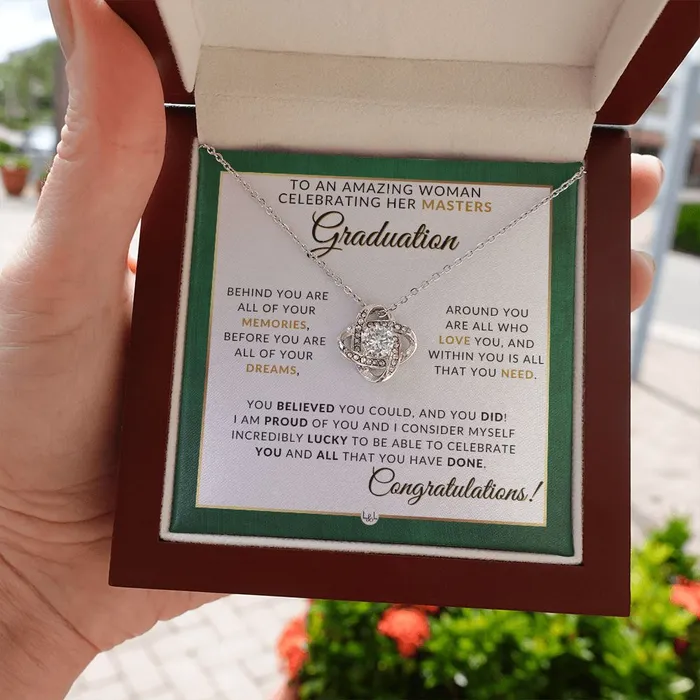 Necklaces ShineOn Fulfillment Mastering Success Graduation Necklace for Women Whove Completed Their Masters Degree Masters Graduation Gifts For Her 2024 Graduation Gift Idea For Her