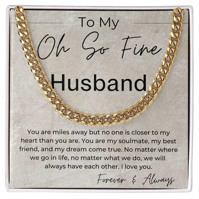 Necklaces ShineOn Fulfillment Miles Apart Gift for Long Distance Husband Long Distance Relationship Gift Linked Chain Necklace