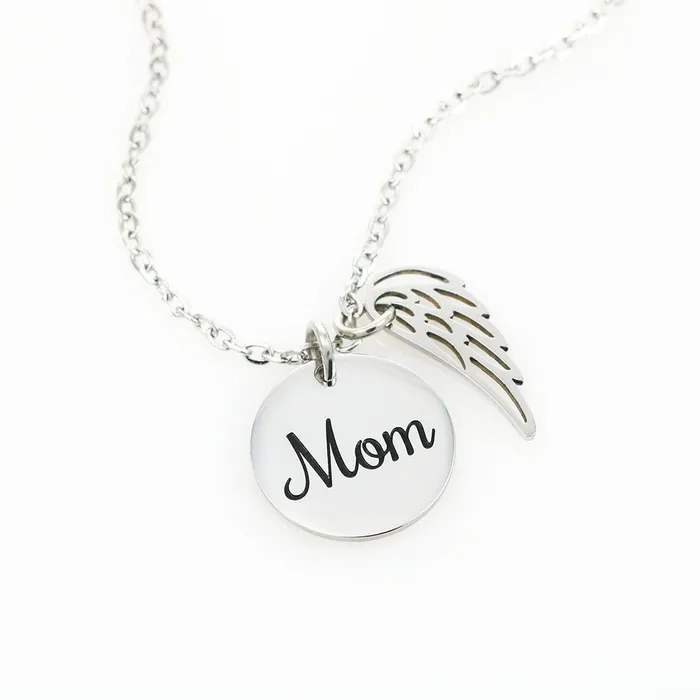 Necklaces ShineOn Fulfillment Mom Memorial Necklace and Personal Card