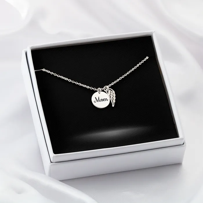Necklaces ShineOn Fulfillment Mom Memorial Necklace and Personal Card