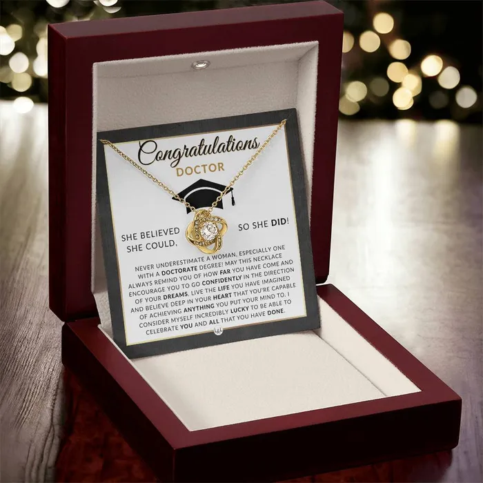 Necklaces ShineOn Fulfillment PHD Graduation Gift For Her Pendant Necklace Graduation Gift Idea For Her