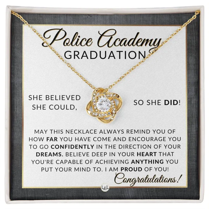 Necklaces ShineOn Fulfillment Police Academy Graduation Gifts For Her New Female Police Officer Law Enforcement Officer Gifts Meaningful Milestone Necklace 2024 Graduation Gift For Her