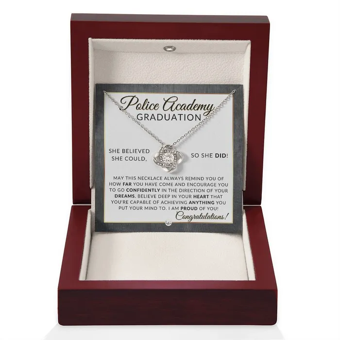 Necklaces ShineOn Fulfillment Police Academy Graduation Gifts For Her New Female Police Officer Law Enforcement Officer Gifts Meaningful Milestone Necklace 2024 Graduation Gift For Her