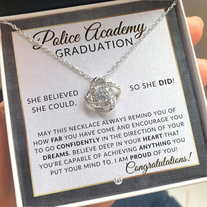 Necklaces ShineOn Fulfillment Police Academy Graduation Gifts For Her New Female Police Officer Law Enforcement Officer Gifts Meaningful Milestone Necklace 2024 Graduation Gift For Her