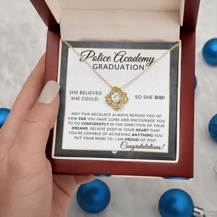 Necklaces ShineOn Fulfillment Police Academy Graduation Gifts For Her New Female Police Officer Law Enforcement Officer Gifts Meaningful Milestone Necklace 2024 Graduation Gift For Her