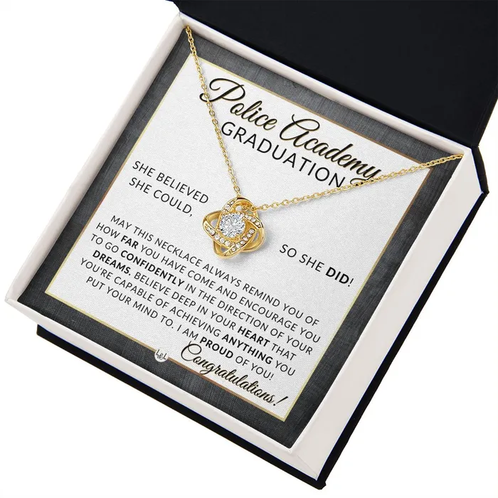 Necklaces ShineOn Fulfillment Police Academy Graduation Gifts For Her New Female Police Officer Law Enforcement Officer Gifts Meaningful Milestone Necklace 2024 Graduation Gift For Her