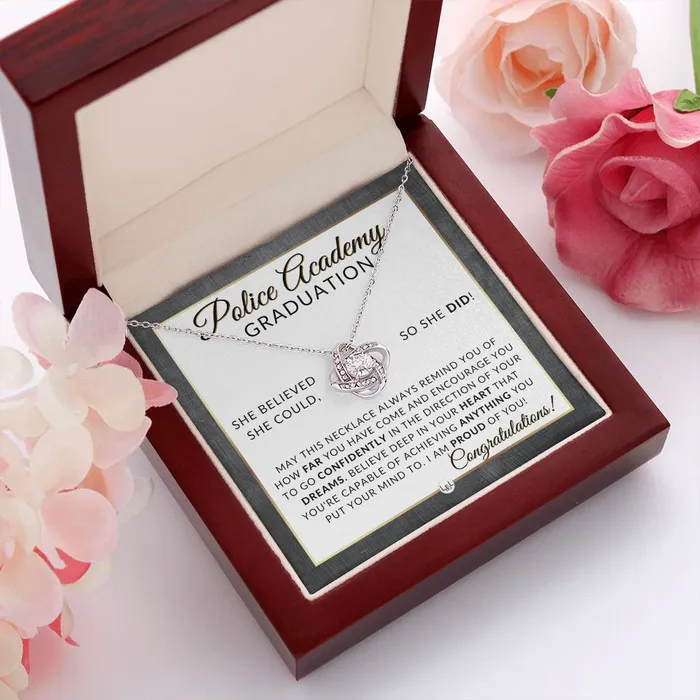 Necklaces ShineOn Fulfillment Police Academy Graduation Gifts For Her New Female Police Officer Law Enforcement Officer Gifts Meaningful Milestone Necklace 2024 Graduation Gift For Her