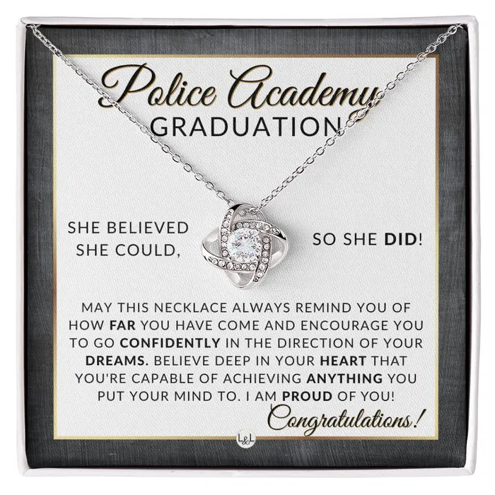 Necklaces ShineOn Fulfillment Police Academy Graduation Gifts For Her New Female Police Officer Law Enforcement Officer Gifts Meaningful Milestone Necklace 2024 Graduation Gift For Her