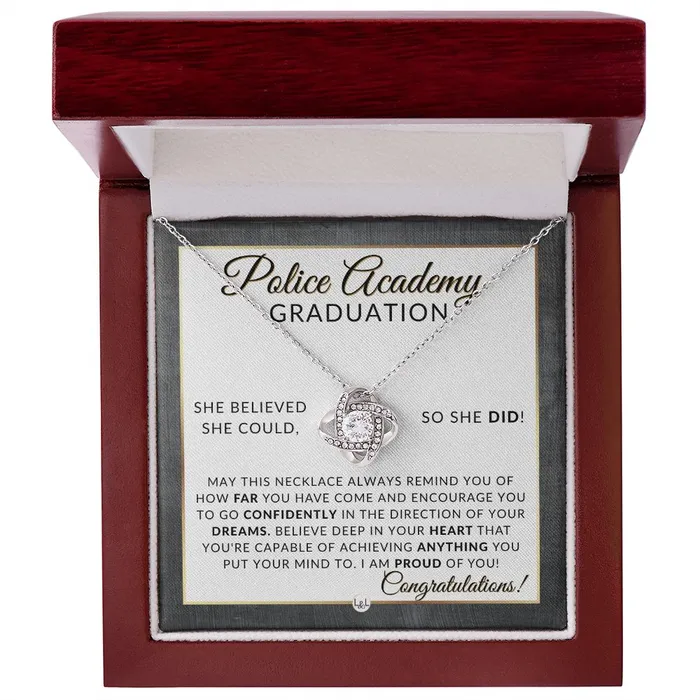 Necklaces ShineOn Fulfillment Police Academy Graduation Gifts For Her New Female Police Officer Law Enforcement Officer Gifts Meaningful Milestone Necklace 2024 Graduation Gift For Her