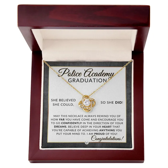 Necklaces ShineOn Fulfillment Police Academy Graduation Gifts For Her New Female Police Officer Law Enforcement Officer Gifts Meaningful Milestone Necklace 2024 Graduation Gift For Her