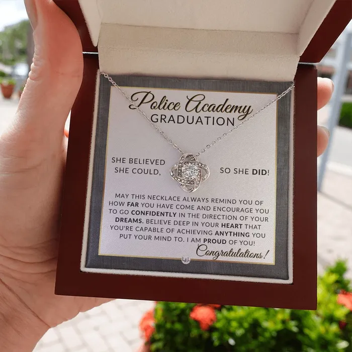 Necklaces ShineOn Fulfillment Police Academy Graduation Gifts For Her New Female Police Officer Law Enforcement Officer Gifts Meaningful Milestone Necklace 2024 Graduation Gift For Her