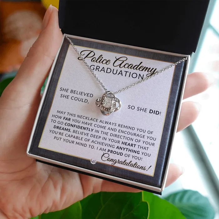 Necklaces ShineOn Fulfillment Police Academy Graduation Gifts For Her New Female Police Officer Law Enforcement Officer Gifts Meaningful Milestone Necklace 2024 Graduation Gift For Her
