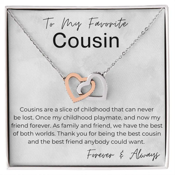 Necklaces ShineOn Fulfillment Thank You For Being The Best Cousin Gift For Female Cousin Interlocking Heart Pendant Necklace