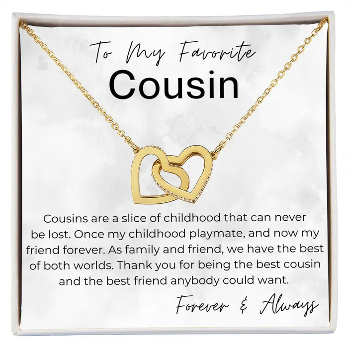 Necklaces ShineOn Fulfillment Thank You For Being The Best Cousin Gift For Female Cousin Interlocking Heart Pendant Necklace