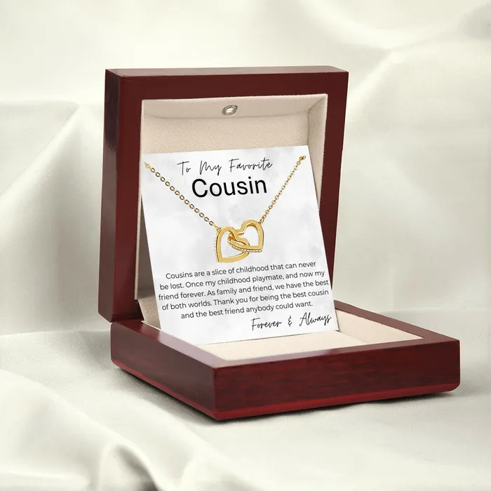 Necklaces ShineOn Fulfillment Thank You For Being The Best Cousin Gift For Female Cousin Interlocking Heart Pendant Necklace